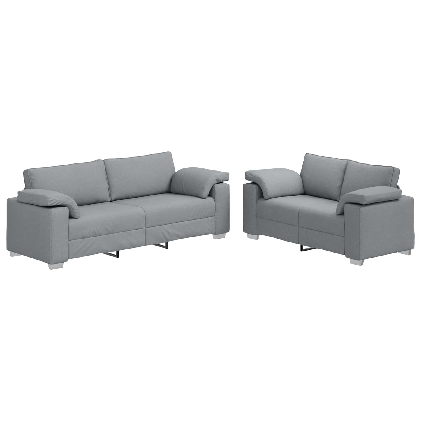 Set di divani 2 pcs Grigio chiaro 219 x 77 x 82 cm Tessuto