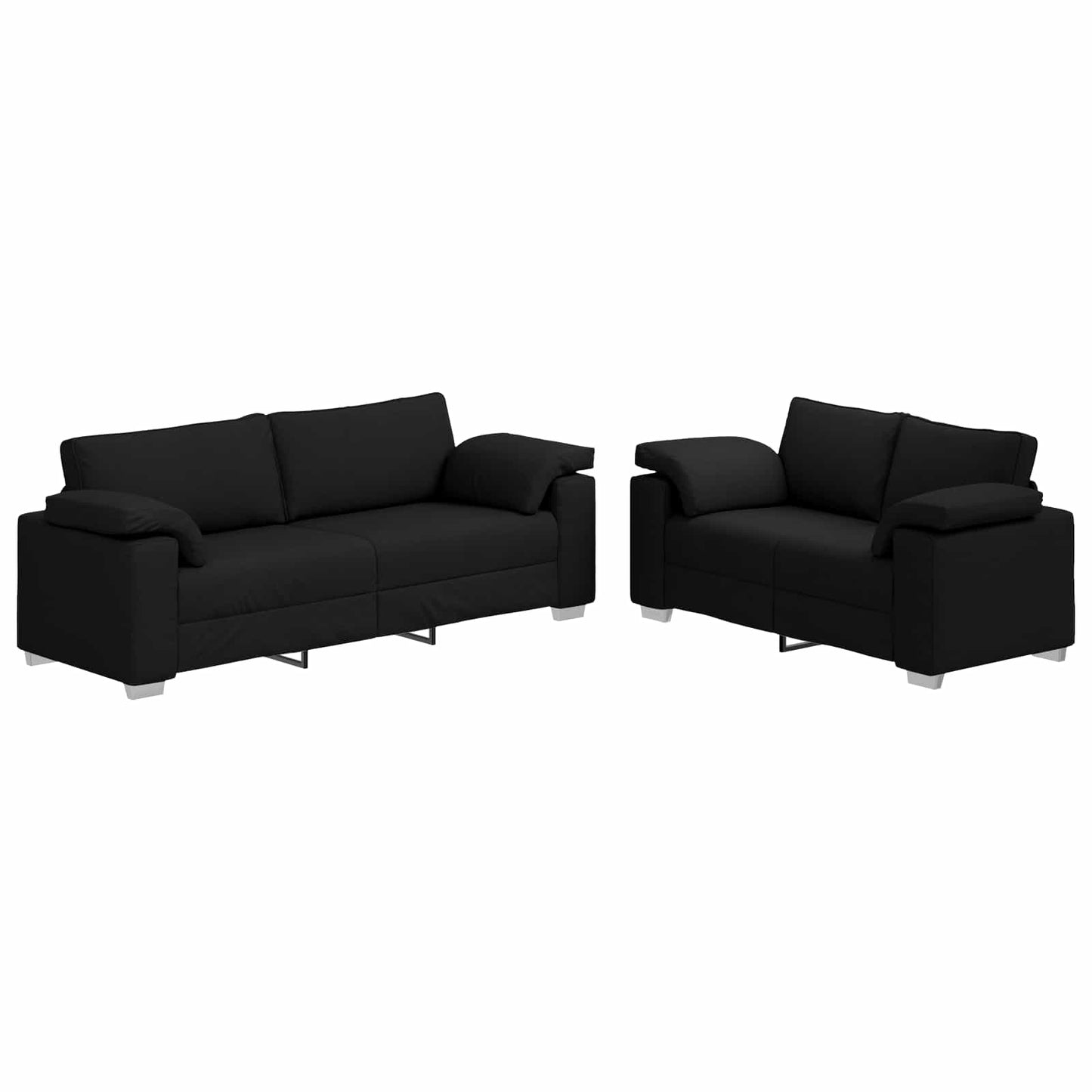 Set di divani 2 pcs Nero 219 x 77 x 82 cm Tessuto