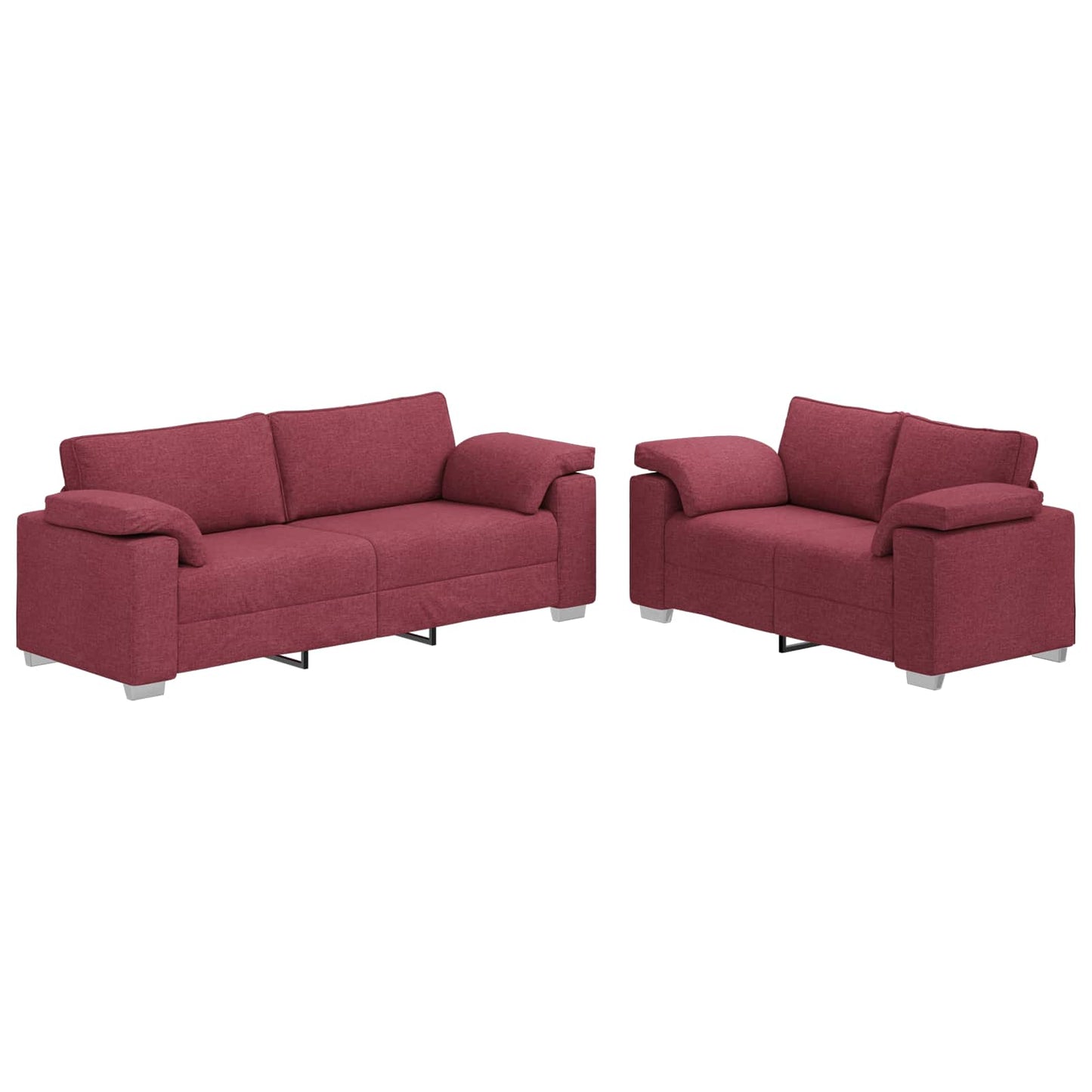 Divano 2 pcs Rosso Vino 219 x 80 x 82 cm Tessuto
