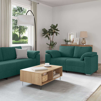 Divano 2 pcs Verde Scuro 219 x 80 x 82 cm Tessuto | homemem39
