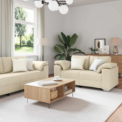 Divano 2 pcs Crema 219 x 80 x 82 cm Tessuto | homemem39