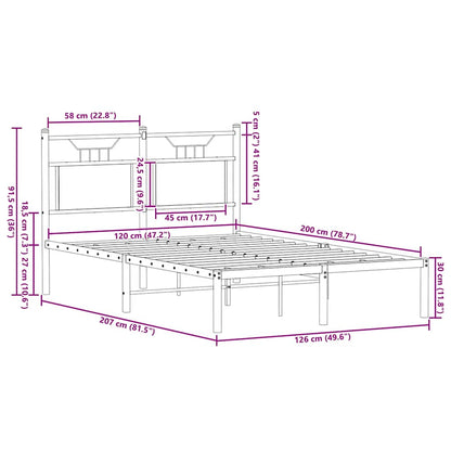 Giroletto senza Materasso Rovere Fumo 120x200 cm in Truciolato | homemem39