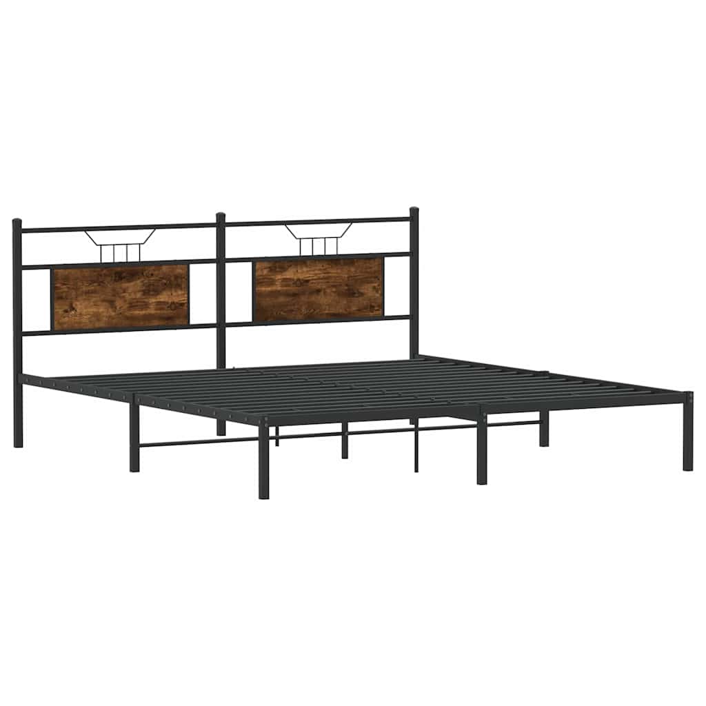 Giroletto senza Materasso Rovere Fumo 183x203 cm in Truciolato | homemem39