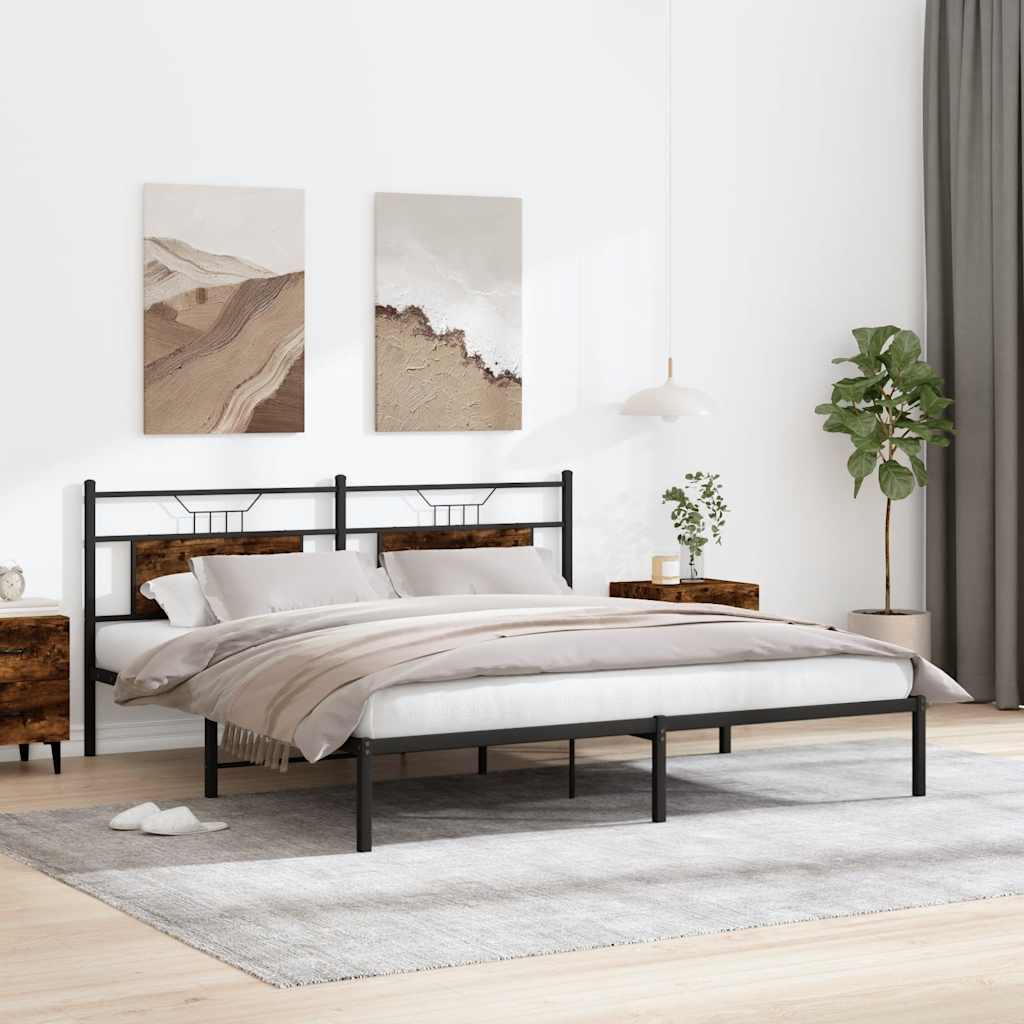 Giroletto senza Materasso Rovere Fumo 183x213 cm in Truciolato | homemem39