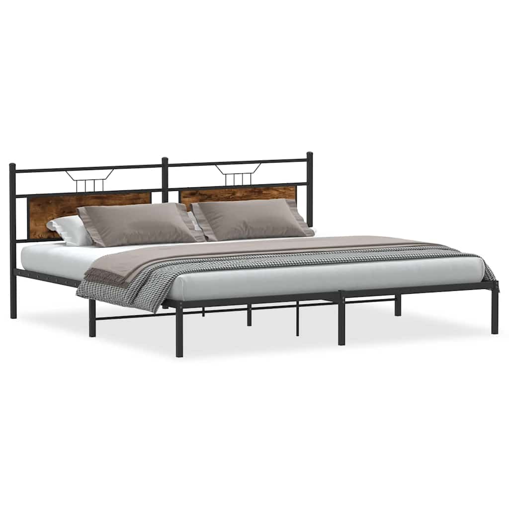 Giroletto senza Materasso Rovere Fumo 193x201 cm in Truciolato | homemem39