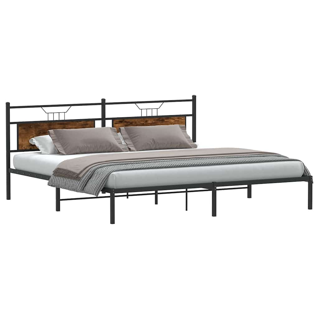 Giroletto senza Materasso Rovere Fumo 193x201 cm in Truciolato | homemem39