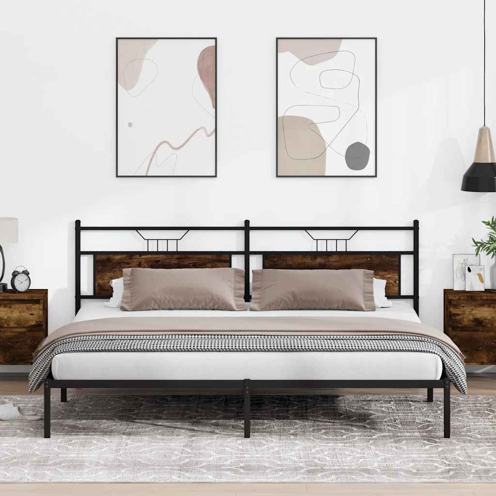 Giroletto senza Materasso Rovere Fumo 193x201 cm in Truciolato | homemem39