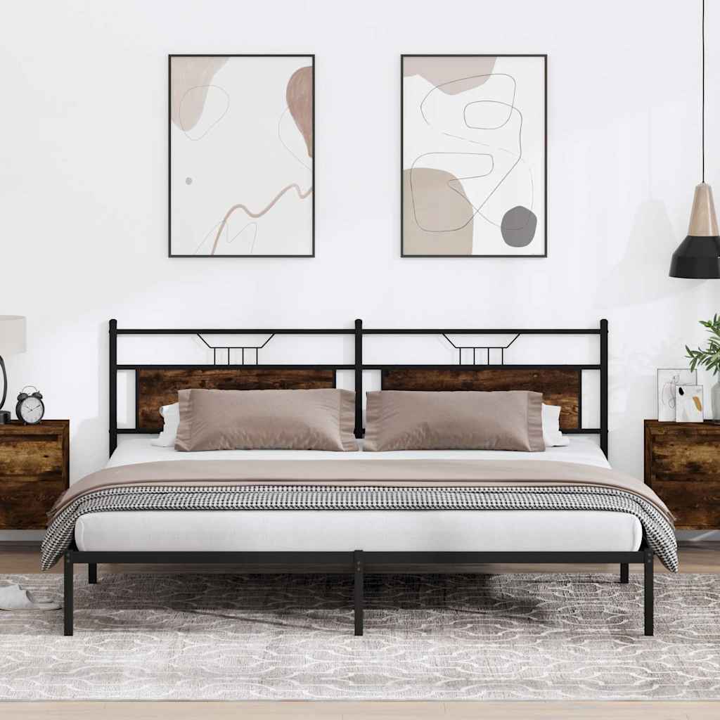 Giroletto senza Materasso Rovere Fumo 200x200 cm in Truciolato