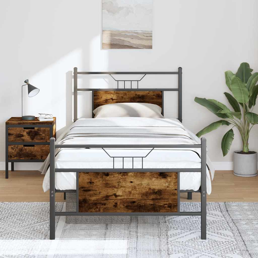 Giroletto senza Materasso Rovere Fumo 75x190 cm in Truciolato | homemem39