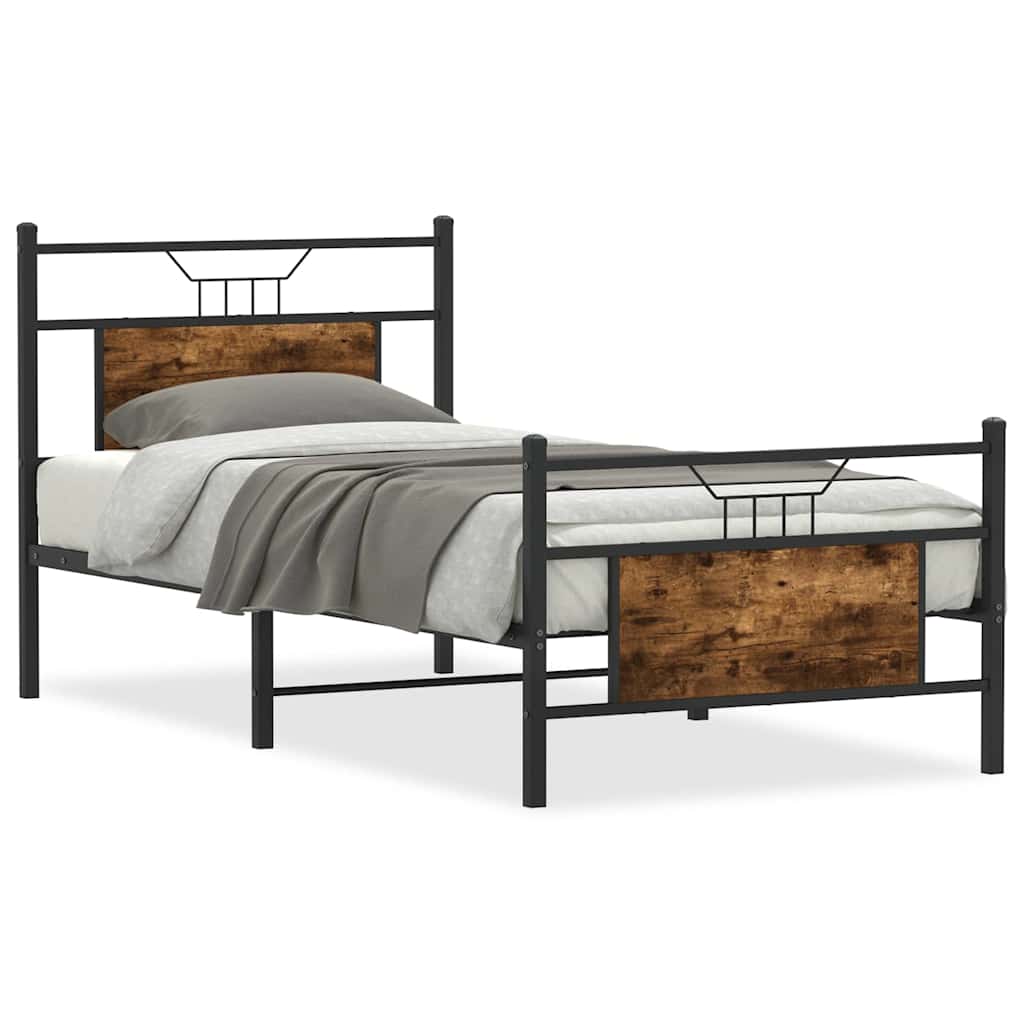 Giroletto senza Materasso Rovere Fumo 80x200 cm in Truciolato | homemem39
