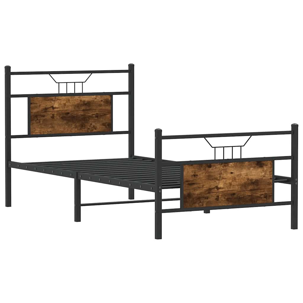 Giroletto senza Materasso Rovere Fumo 80x200 cm in Truciolato | homemem39