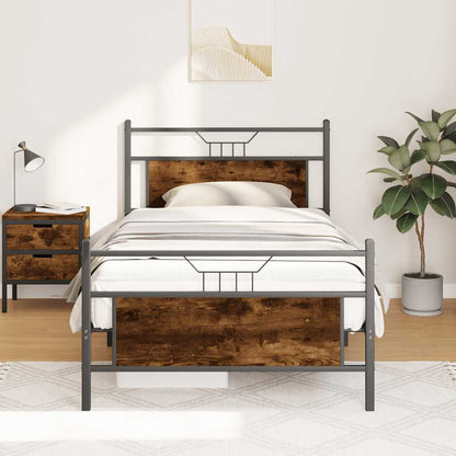 Giroletto senza Materasso Rovere Fumo 100x190 cm in Truciolato