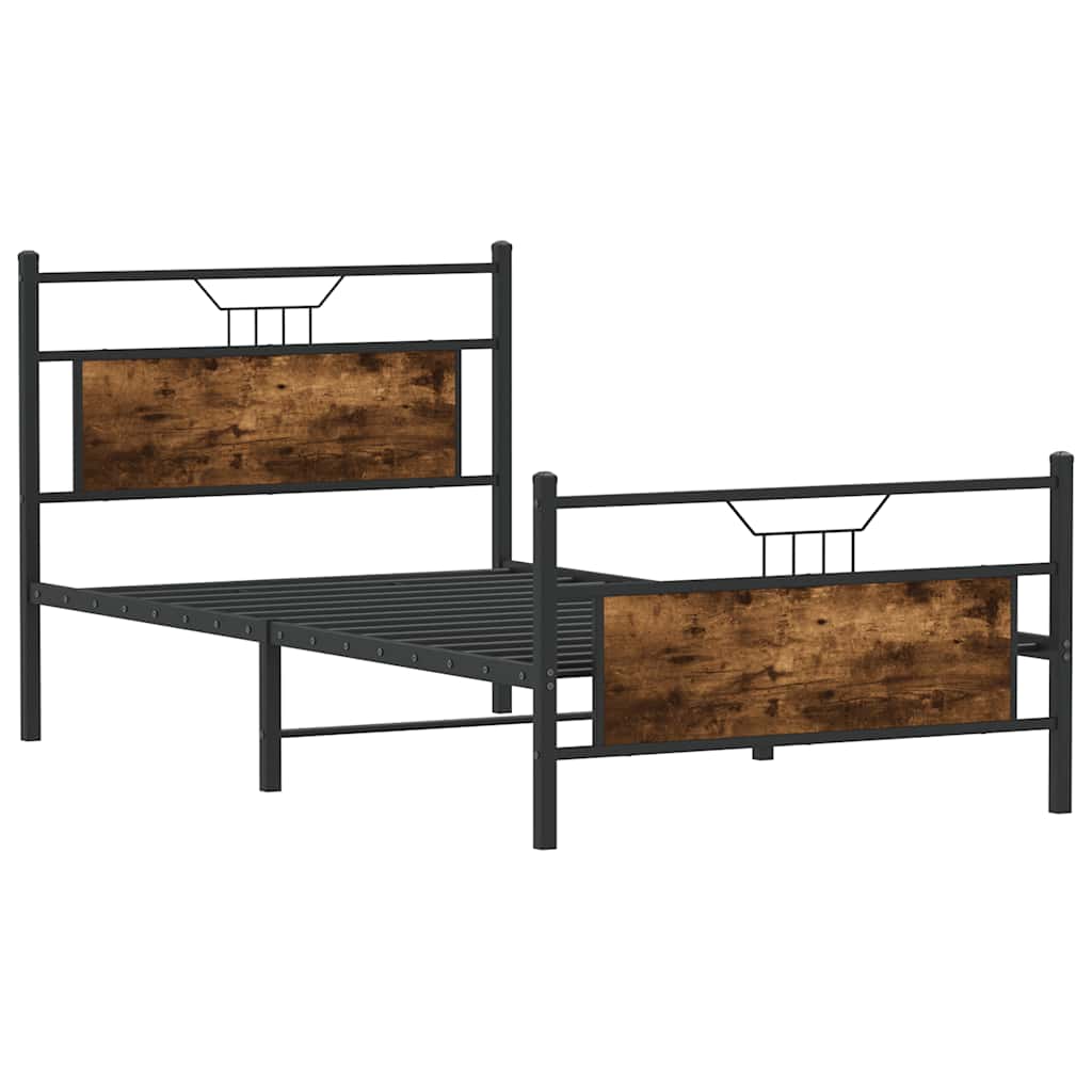 Giroletto senza Materasso Rovere Fumo 100x200 cm in Truciolato | homemem39