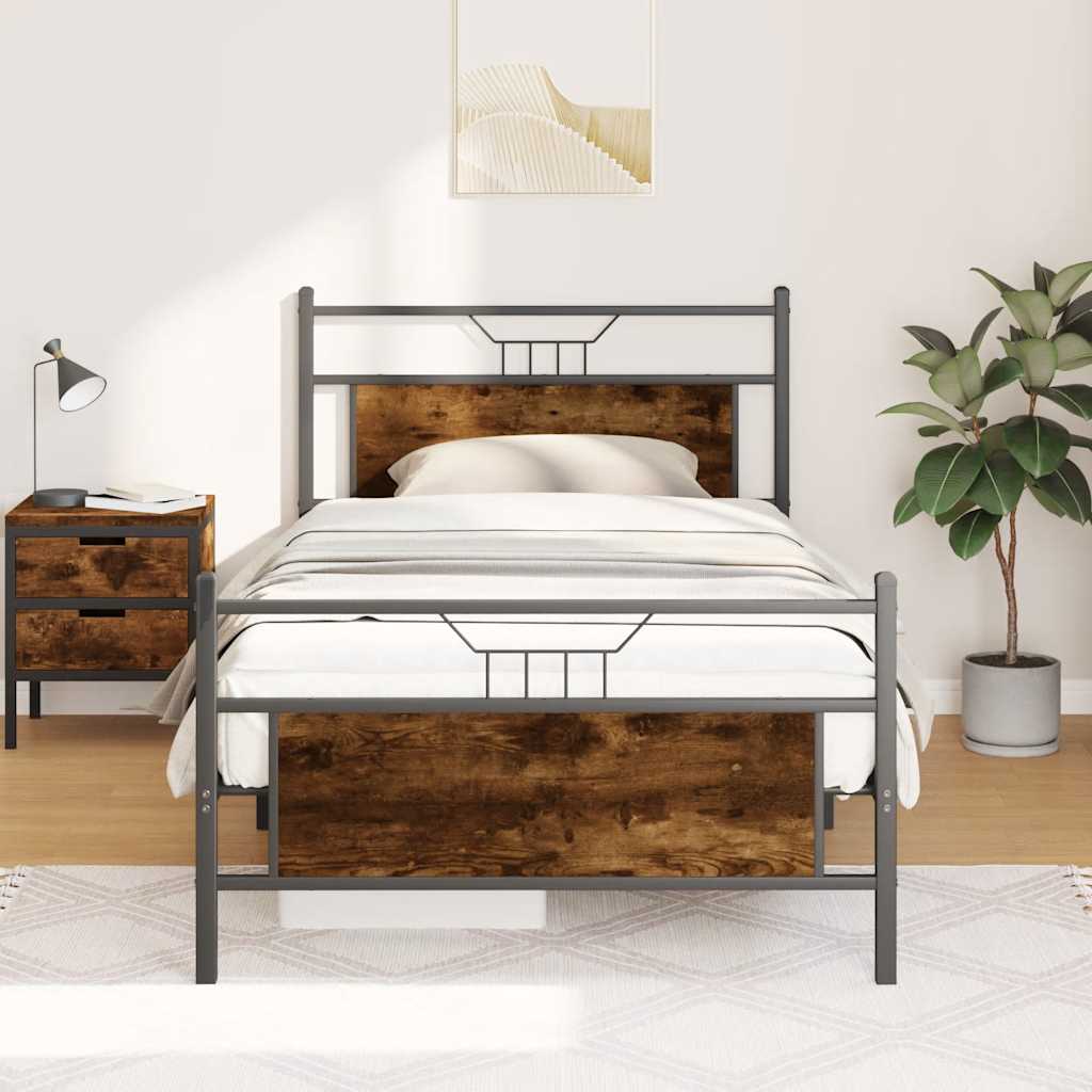 Giroletto senza Materasso Rovere Fumo 100x200 cm in Truciolato | homemem39