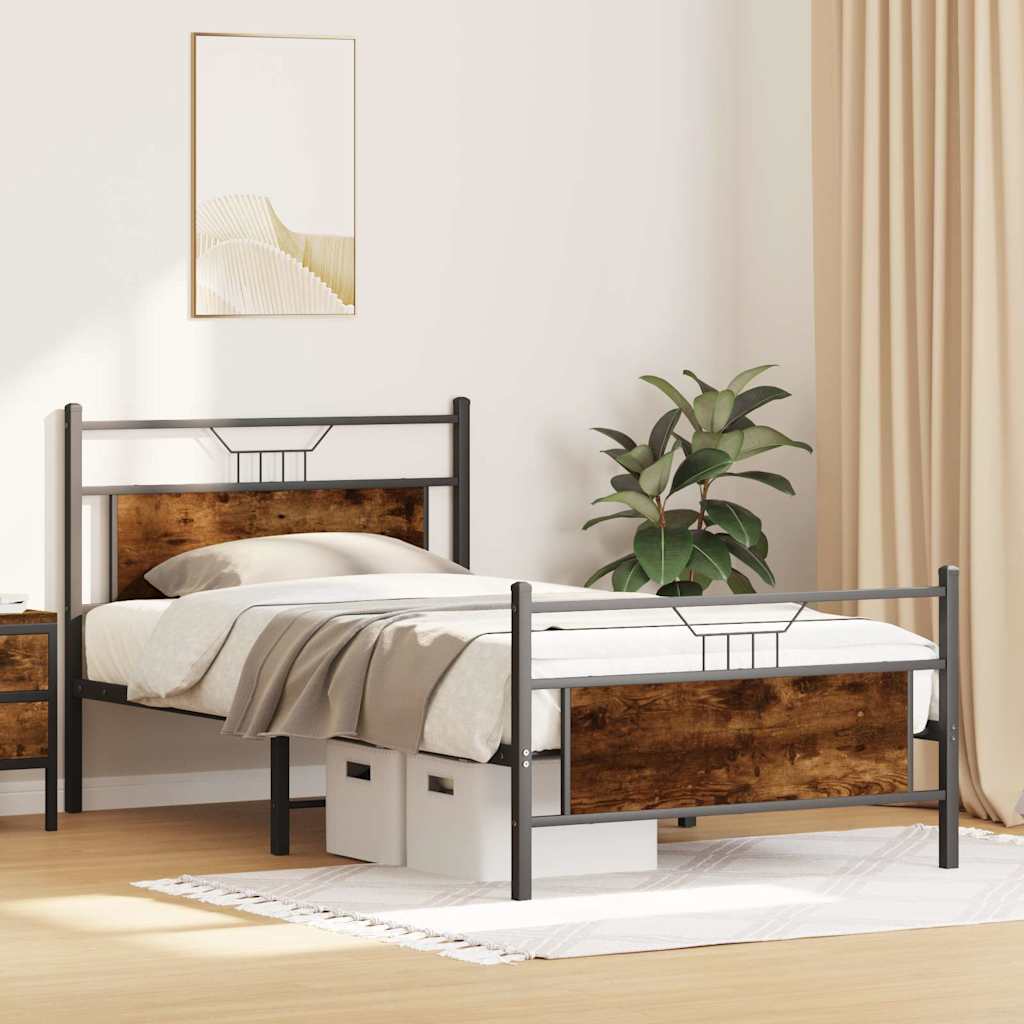 Giroletto senza Materasso Rovere Fumo 107x203 cm in Truciolato