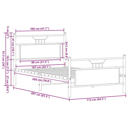 Giroletto senza Materasso Rovere Fumo 107x203 cm in Truciolato | homemem39
