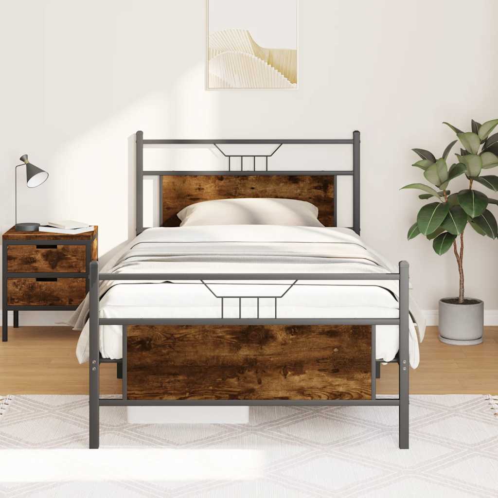 Giroletto senza Materasso Rovere Fumo 107x203 cm in Truciolato | homemem39