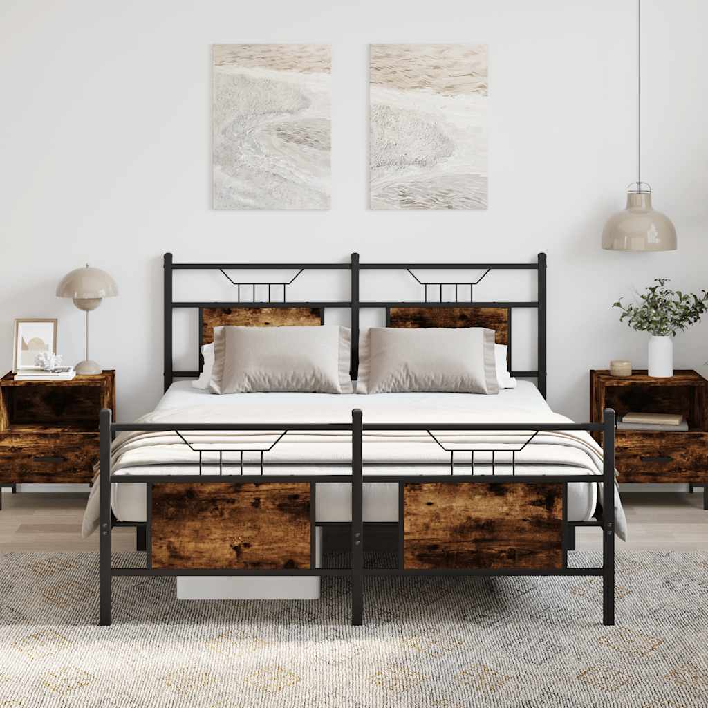 Giroletto senza Materasso Rovere Fumo 150x200 cm in Truciolato | homemem39