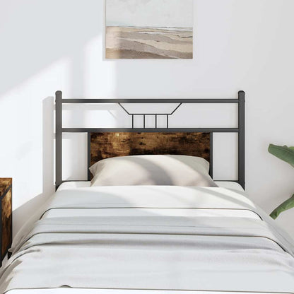 Testiera Rovere Fumo 90 cm in Legno Multistrato e Acciaio - homemem39