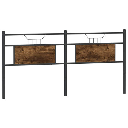 Testiera Rovere Fumo 180 cm in Legno Multistrato e Acciaio - homemem39