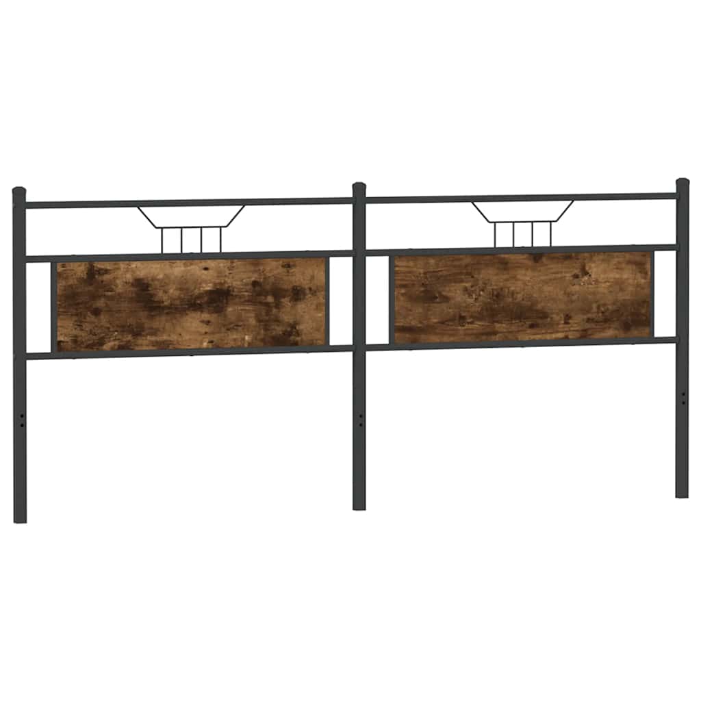 Testiera Rovere Fumo 193 cm in Legno Multistrato e Acciaio - homemem39