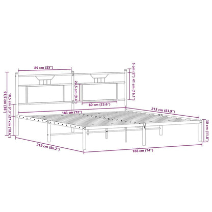 Giroletto senza Materasso Rovere Sonoma 183x213cm in Truciolato | homemem39