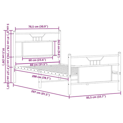 Giroletto senza Materasso Rovere Sonoma 80x200 cm in Truciolato | homemem39