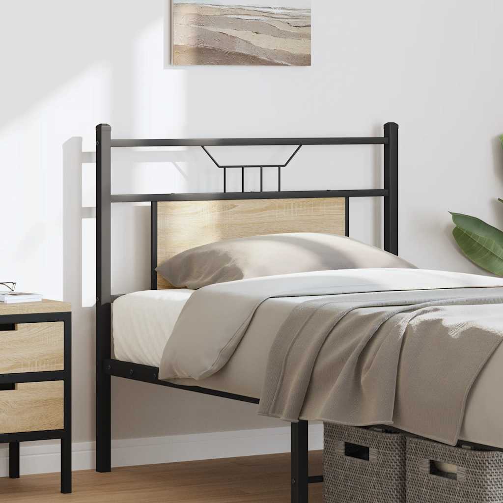 Testiera Rovere Sonoma 75 cm in Legno Multistrato e Acciaio