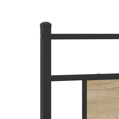 Testiera Rovere Sonoma 75 cm in Legno Multistrato e Acciaio