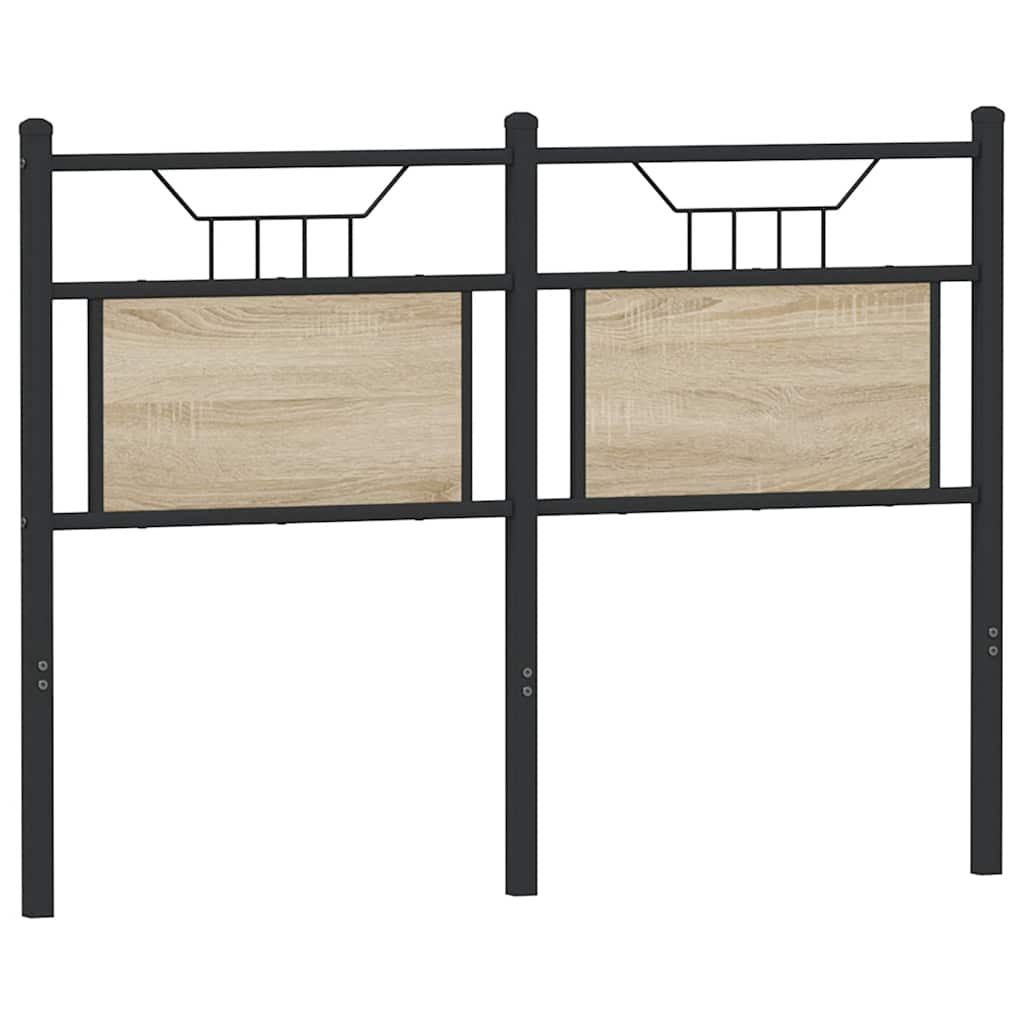 Testiera Rovere Sonoma 120 cm in Legno Multistrato e Acciaio - homemem39