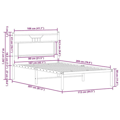 Giroletto senza Materasso Rovere Marrone 107x203 cm Truciolato | homemem39