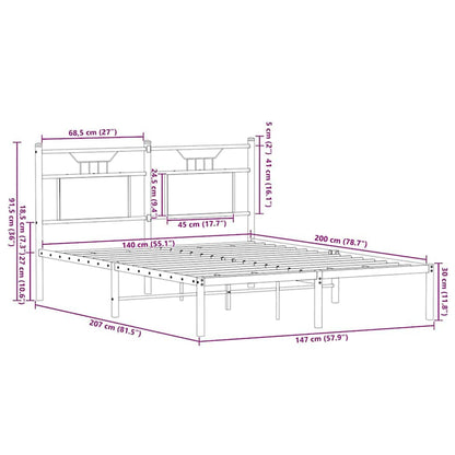 Giroletto senza Materasso Rovere Marrone 140x200 cm Truciolato - homemem39