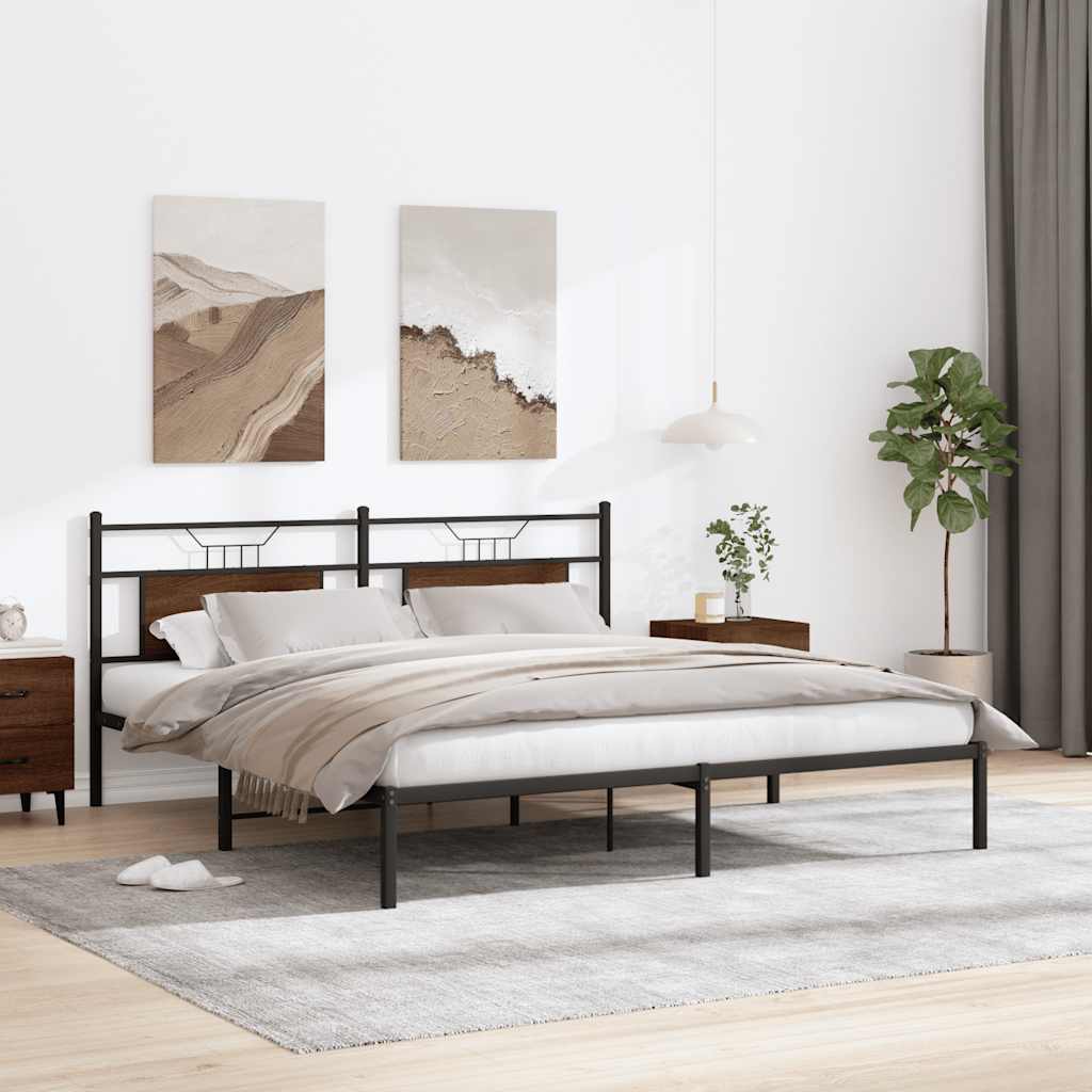 Giroletto senza Materasso Rovere Marrone 160x200 cm Truciolato | homemem39