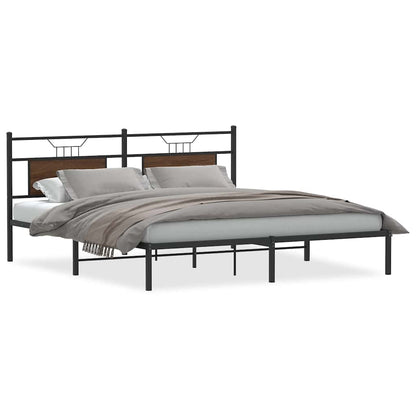 Giroletto senza Materasso Rovere Marrone 183x203 cm Truciolato