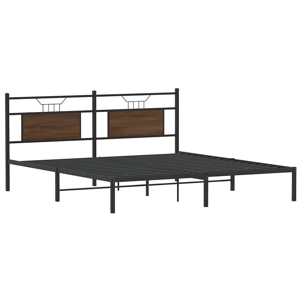 Giroletto senza Materasso Rovere Marrone 183x203 cm Truciolato | homemem39