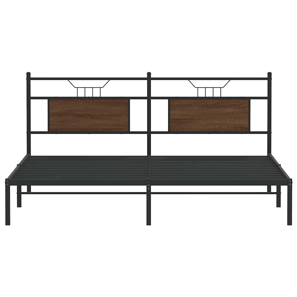 Giroletto senza Materasso Rovere Marrone 183x203 cm Truciolato | homemem39