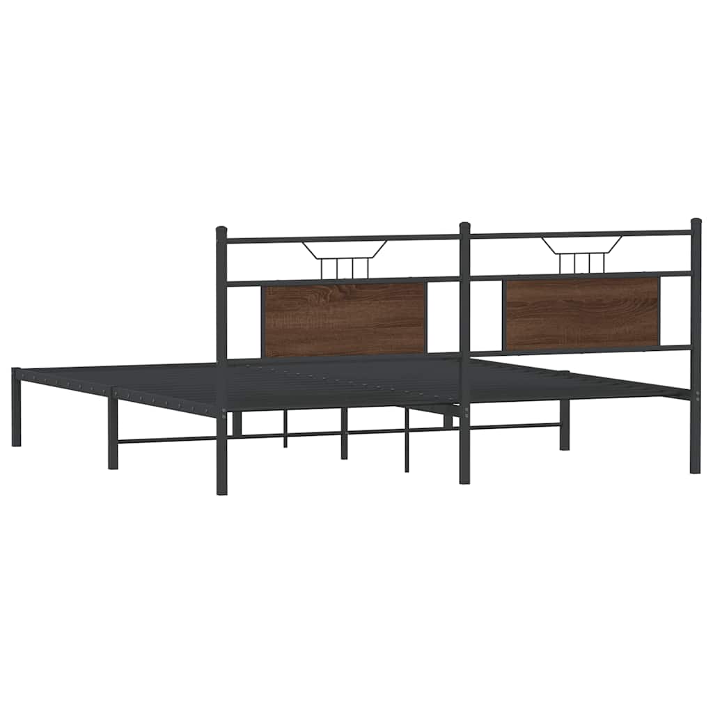 Giroletto senza Materasso Rovere Marrone 183x203 cm Truciolato