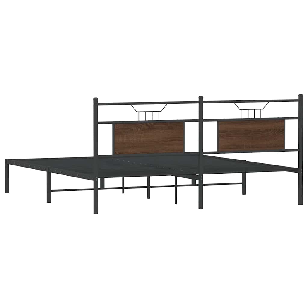 Giroletto senza Materasso Rovere Marrone 183x213 cm Truciolato | homemem39