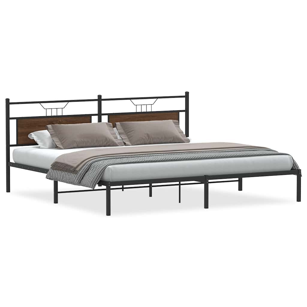Giroletto senza Materasso Rovere Marrone 193x201 cm Truciolato | homemem39