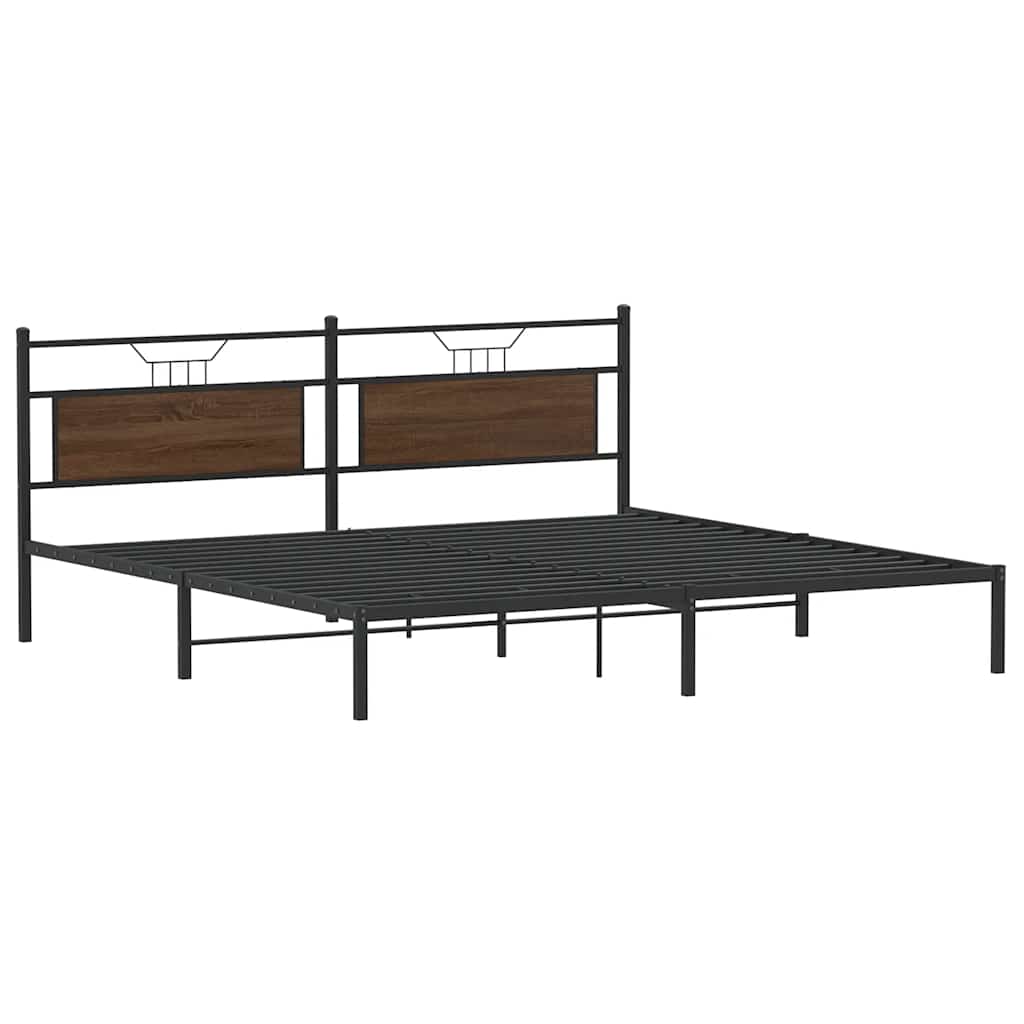 Giroletto senza Materasso Rovere Marrone 193x201 cm Truciolato | homemem39