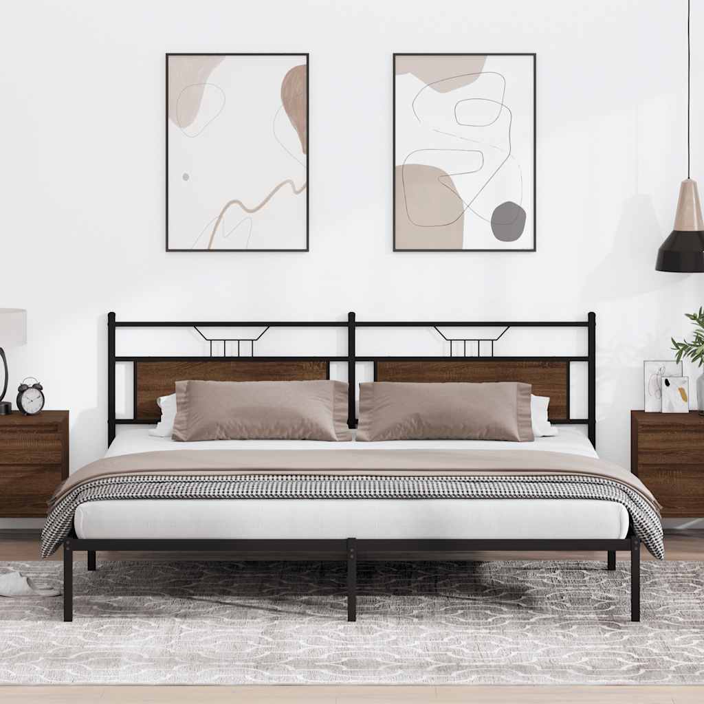 Giroletto senza Materasso Rovere Marrone 193x203 cm Truciolato