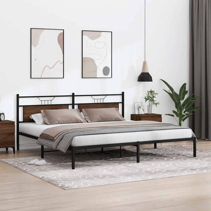 Giroletto senza Materasso Rovere Marrone 193x201 cm Truciolato | homemem39