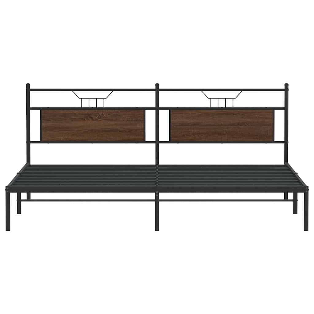 Giroletto senza Materasso Rovere Marrone 193x201 cm Truciolato | homemem39