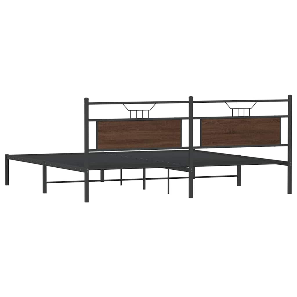 Giroletto senza Materasso Rovere Marrone 193x201 cm Truciolato | homemem39