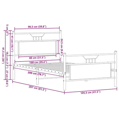 Giroletto senza Materasso Rovere Marrone 100x200 cm Truciolato | homemem39