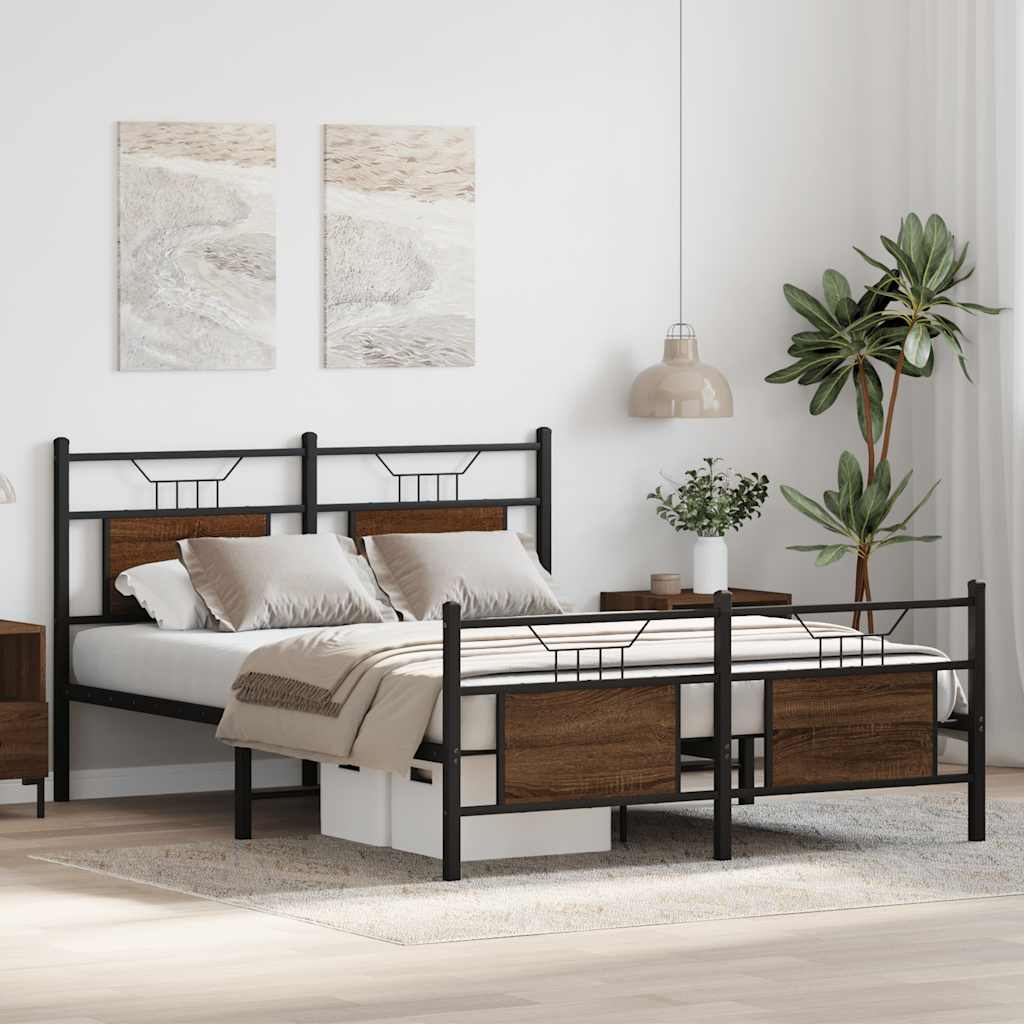 Giroletto senza Materasso Rovere Marrone 137x190 cm Truciolato | homemem39