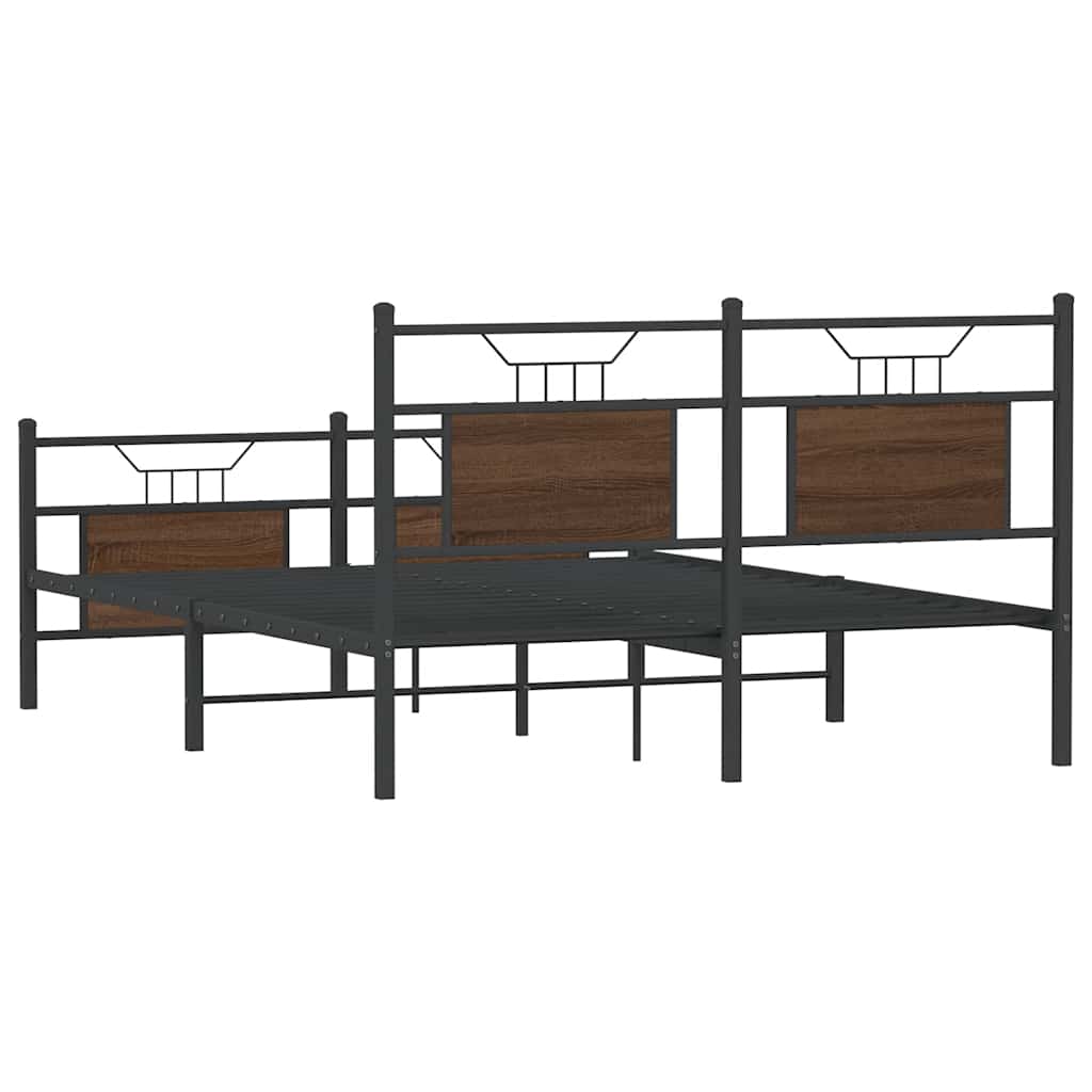 Giroletto senza Materasso Rovere Marrone 137x190 cm Truciolato | homemem39