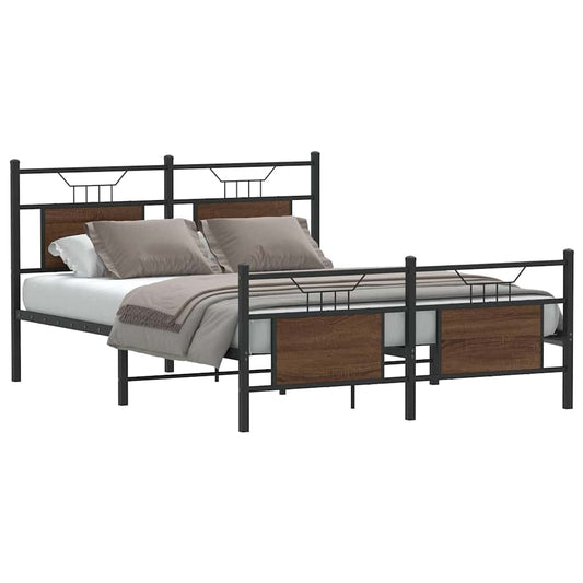 Giroletto senza Materasso Rovere Marrone 137x190 cm Truciolato | homemem39