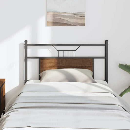 Testiera Rovere Marrone 80 cm in Legno Multistrato e Acciaio - homemem39