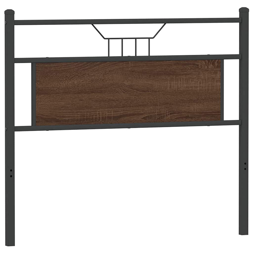 Testiera Rovere Marrone 107 cm in Legno Multistrato e Acciaio